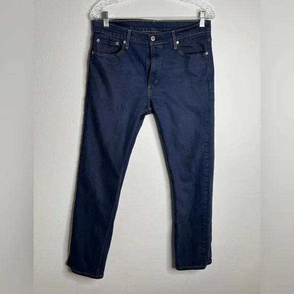 Levi Mens Jeans Straight Legs Navy Blue W32 L30 - Picture 4 of 12